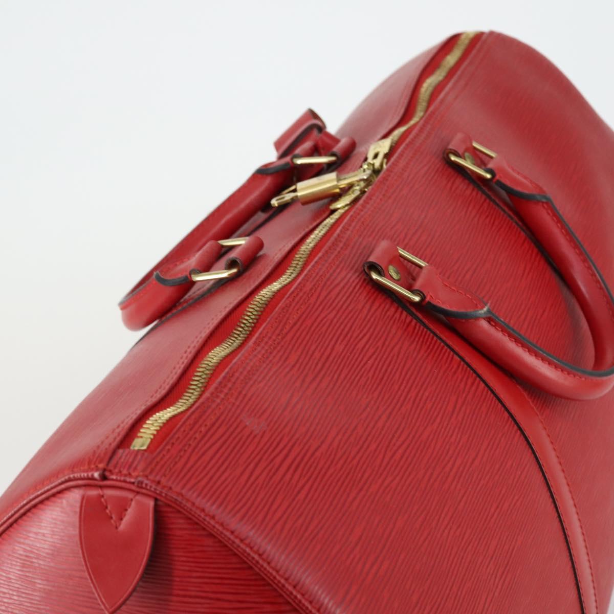LOUIS VUITTON Epi Keepall 50 Boston Bag Red M42967 LV Auth 155329V
