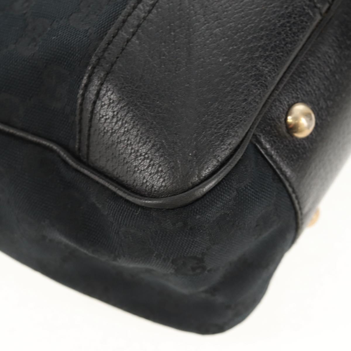 Old GUCCI GG Canvas Web Sherry Line Pretty Bag Black Red 163805 Auth 155348V