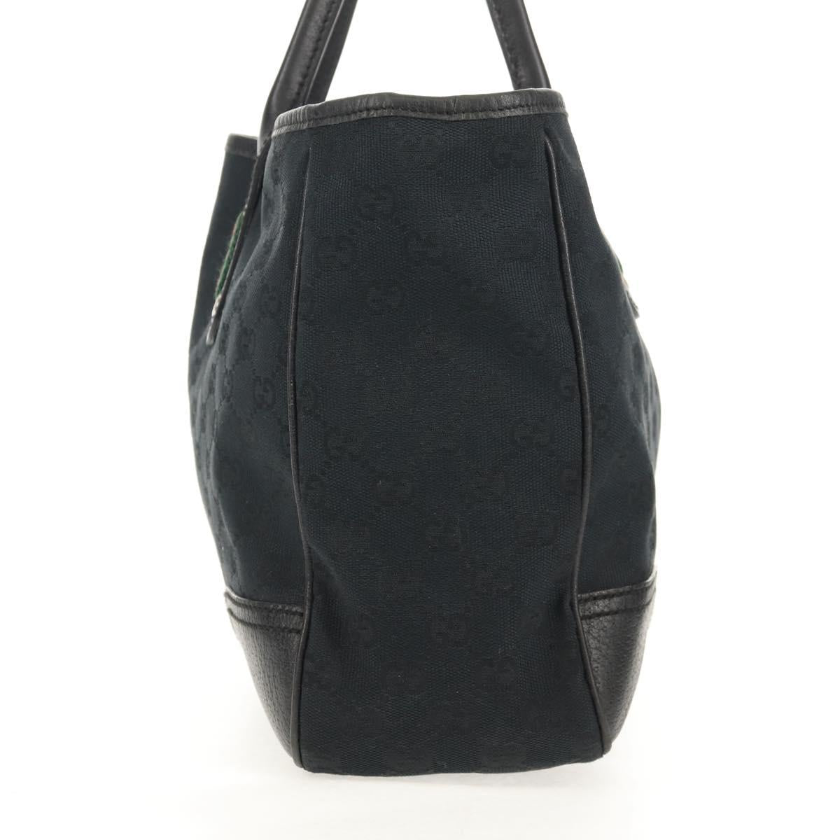 Old GUCCI GG Canvas Web Sherry Line Pretty Bag Black Red 163805 Auth 155348V