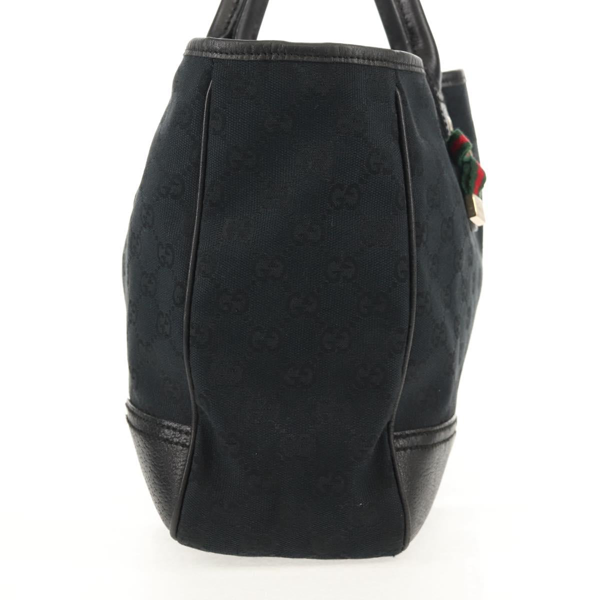 Old GUCCI GG Canvas Web Sherry Line Pretty Bag Black Red 163805 Auth 155348V