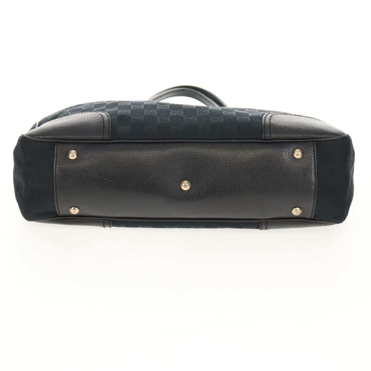 Old GUCCI GG Canvas Web Sherry Line Pretty Bag Black Red 163805 Auth 155348V