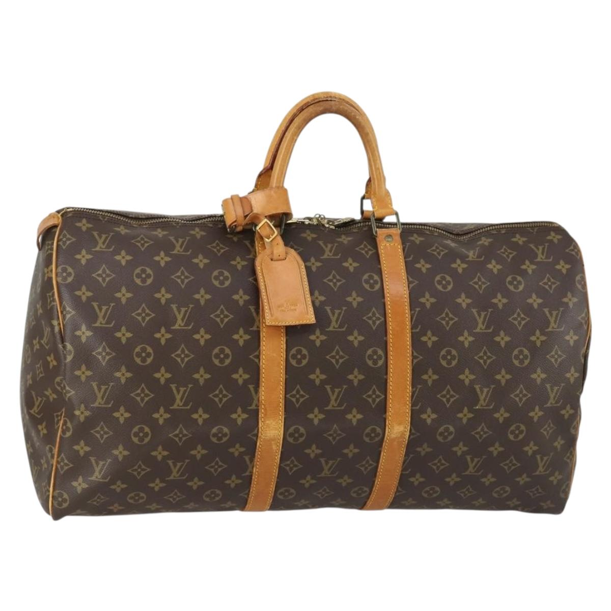 LOUIS VUITTON Monogram Keepall 55 Boston Bag M41424 LV Auth 155373