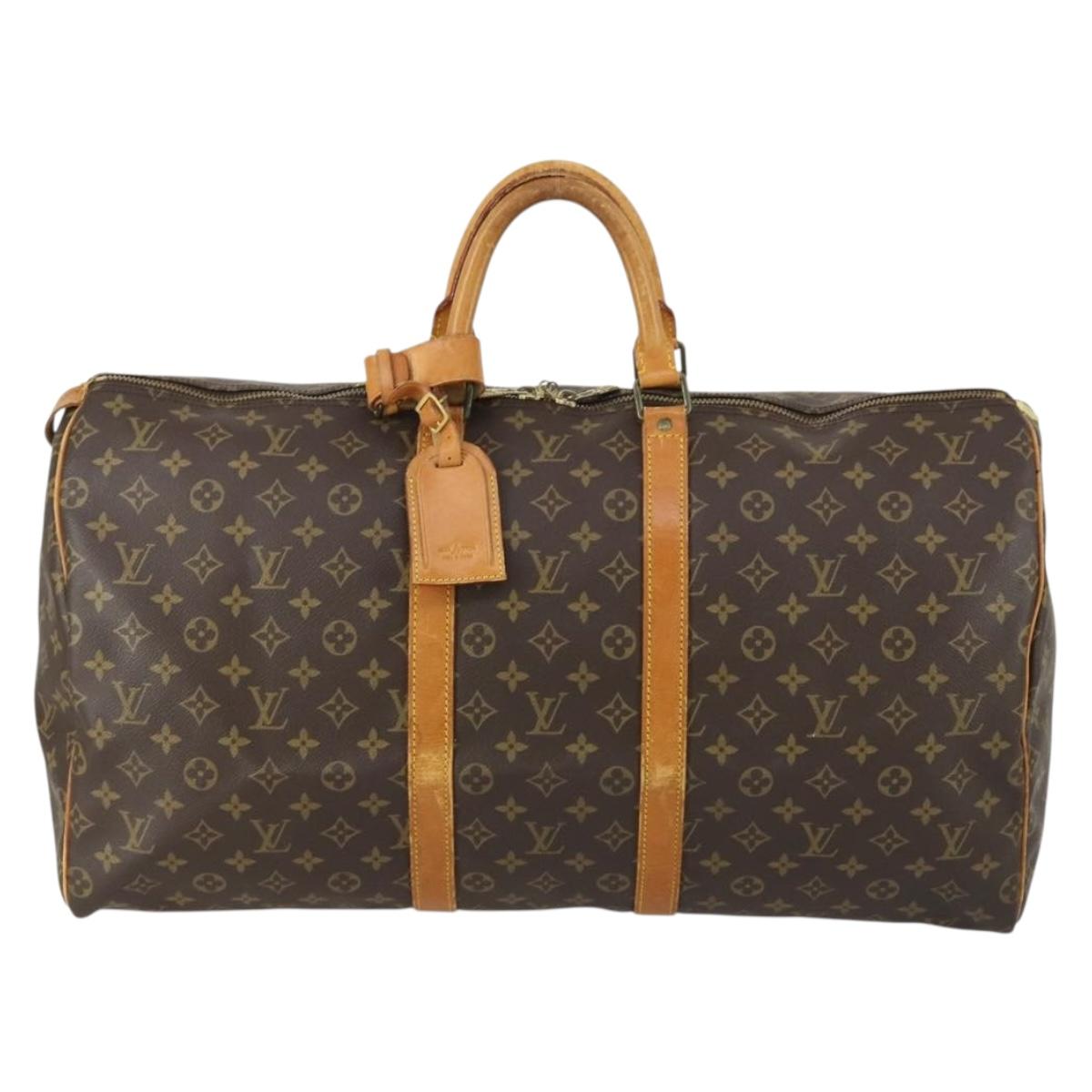 LOUIS VUITTON Monogram Keepall 55 Boston Bag M41424 LV Auth 155373