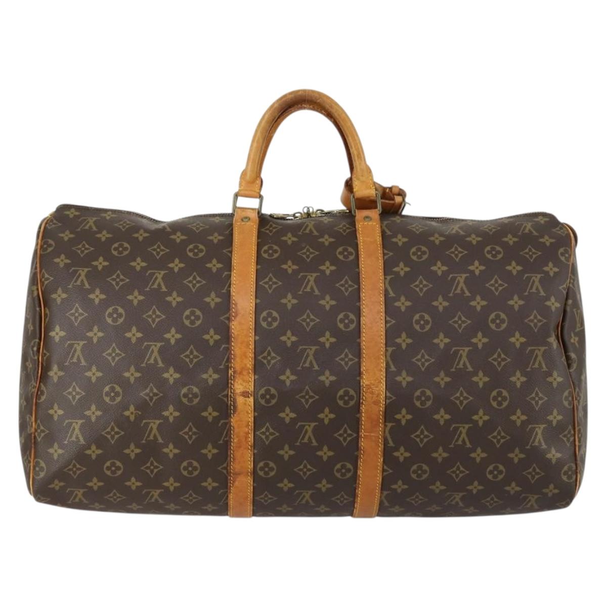 LOUIS VUITTON Monogram Keepall 55 Boston Bag M41424 LV Auth 155373