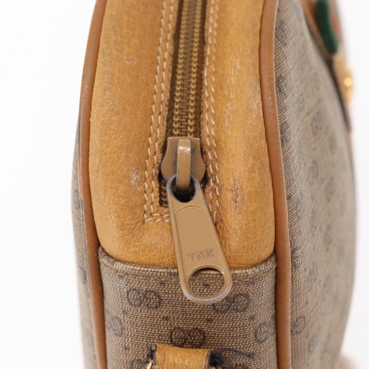 GUCCI Micro GG Supreme Web Sherry Line Bag PVC Beige Gold 156 01 034 Auth 155380