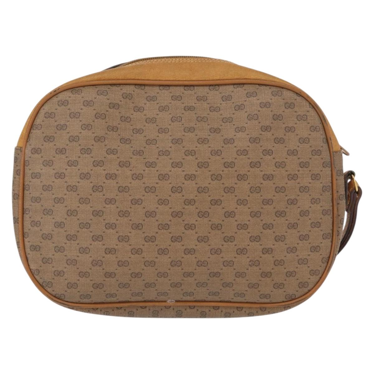 GUCCI Micro GG Supreme Web Sherry Line Bag PVC Beige Gold 156 01 034 Auth 155380