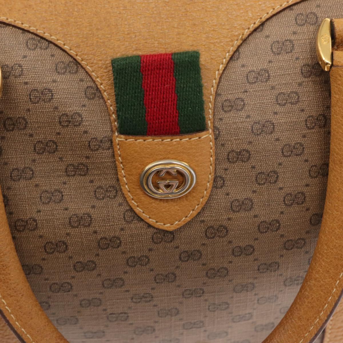 GUCCI Micro GG Supreme Web Sherry Line Bag PVC Beige Gold 40 02 007 Auth 155381