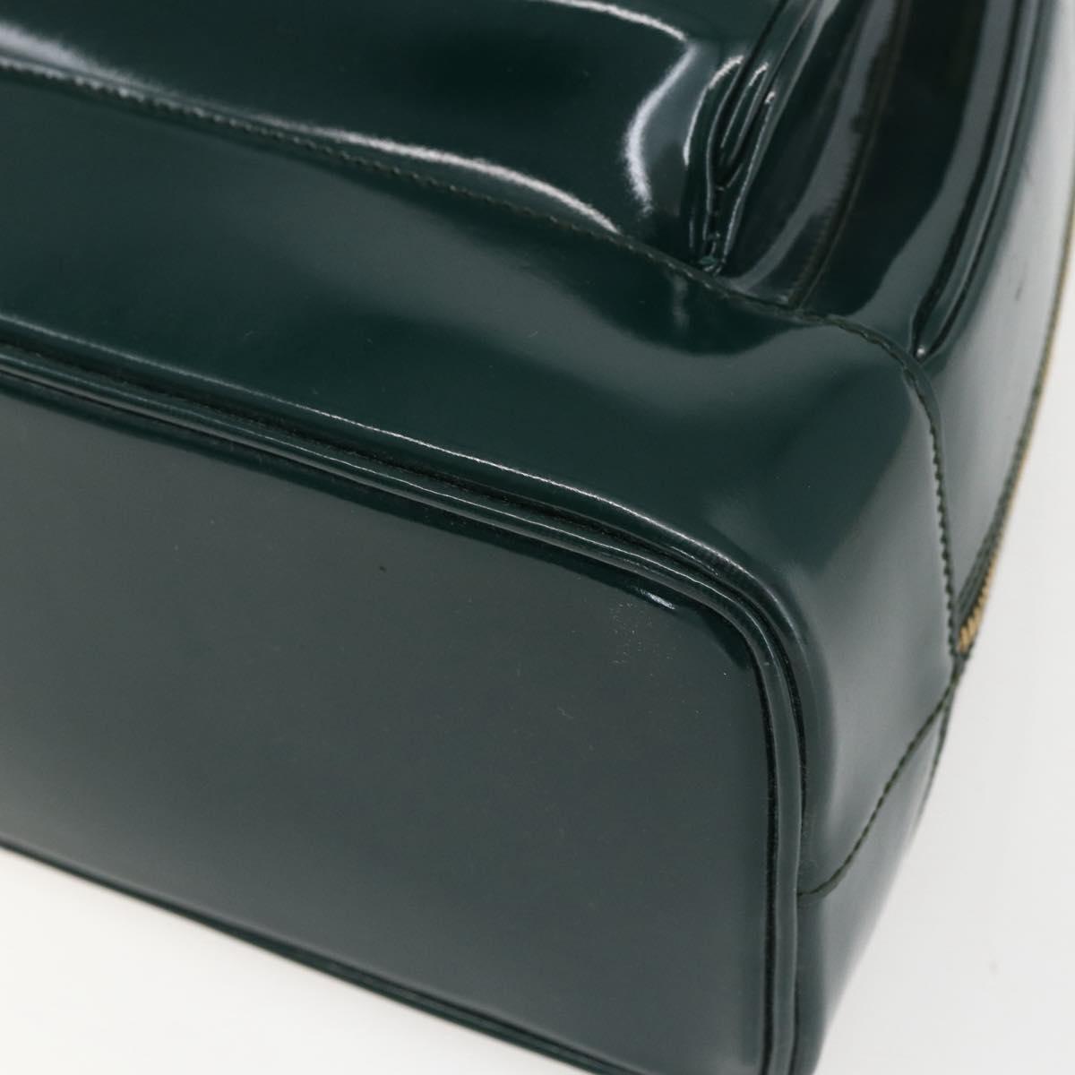 GUCCI Bamboo Shoulder Bag Enamel Black Silver 003 3444 0027 Auth 155386