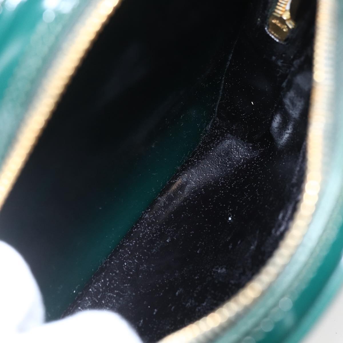 GUCCI Bamboo Shoulder Bag Enamel Black Silver 003 3444 0027 Auth 155386