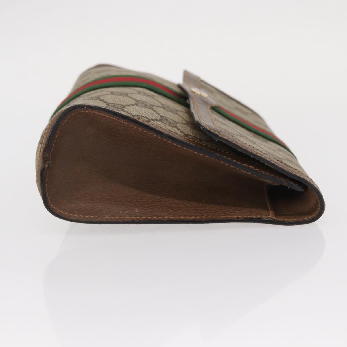 GUCCI GG Supreme Web Sherry Line Clutch Bag PVC Beige Gold 89 01 006 Auth 155387