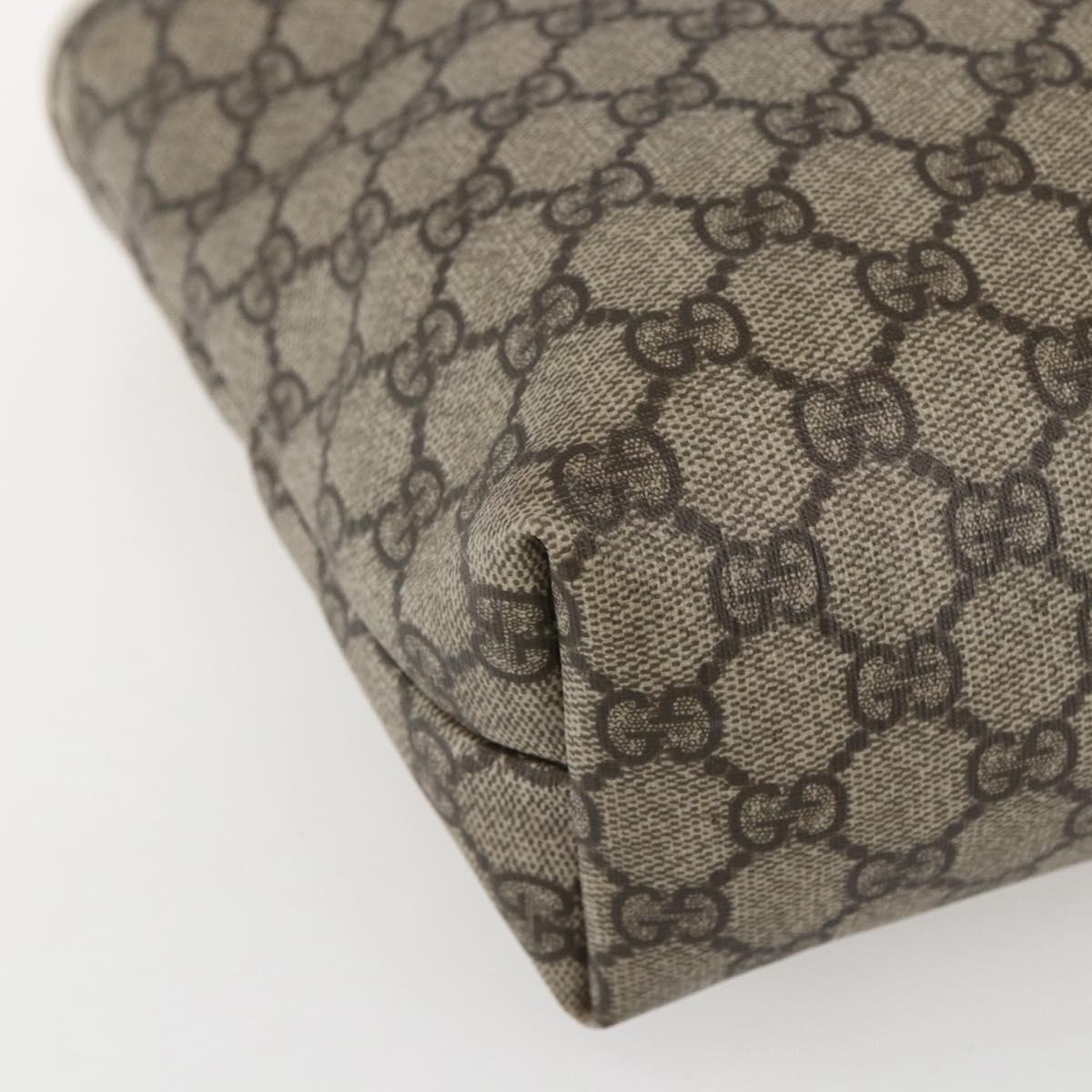 GUCCI GG Supreme Tote Bag PVC Beige Silver 211138 Auth 155388