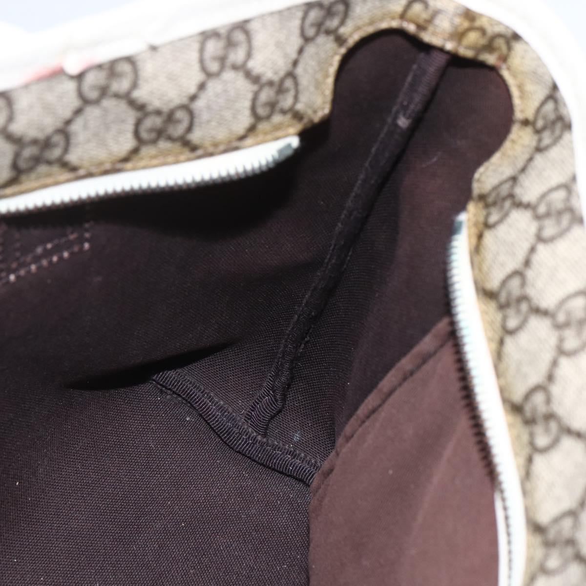 GUCCI GG Supreme Tote Bag PVC Beige Silver 211138 Auth 155388