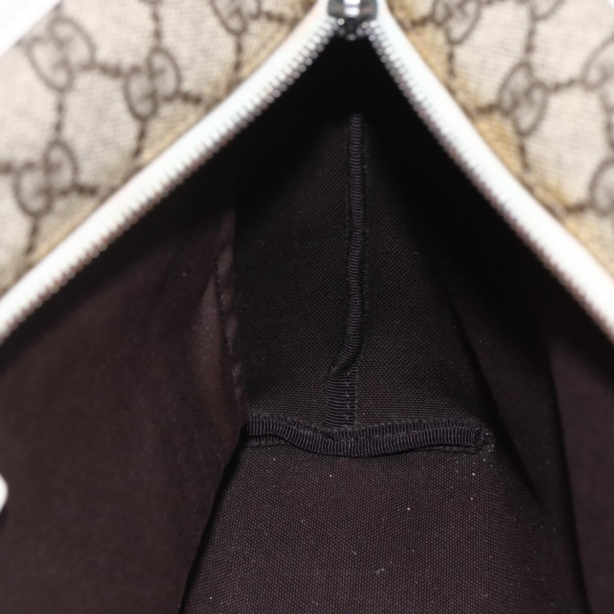 GUCCI GG Supreme Tote Bag PVC Beige Silver 211138 Auth 155388