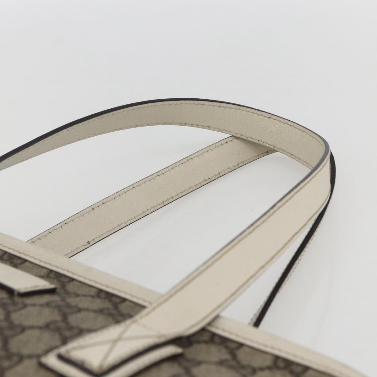 GUCCI GG Supreme Tote Bag PVC Beige Silver 211138 Auth 155388