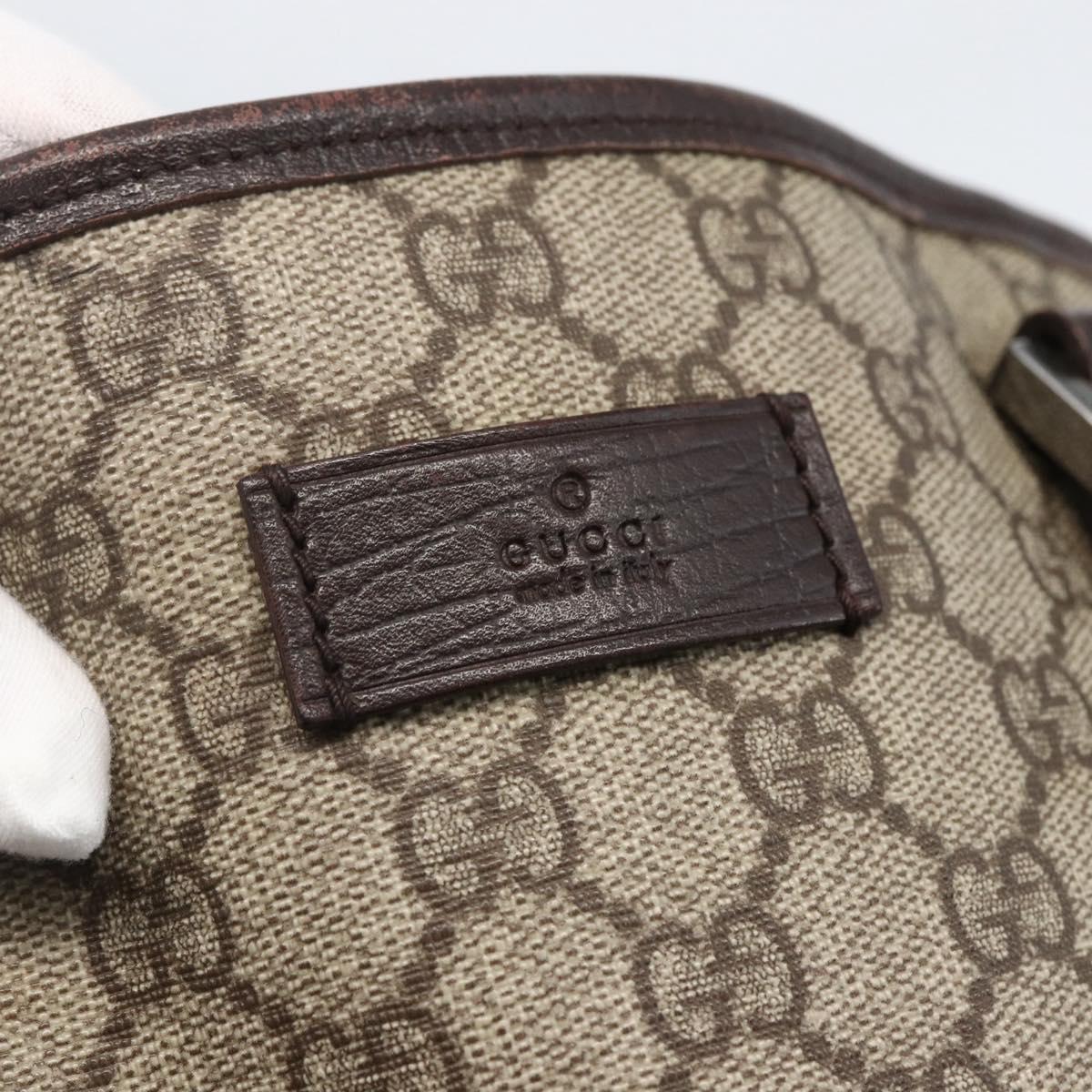 GUCCI GG Supreme Tote Bag PVC Beige Silver 114288 Auth 155389