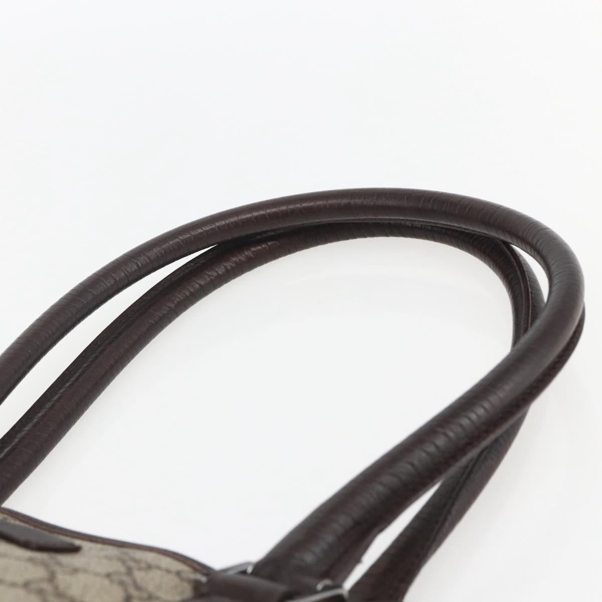 GUCCI GG Supreme Tote Bag PVC Beige Silver 114288 Auth 155389