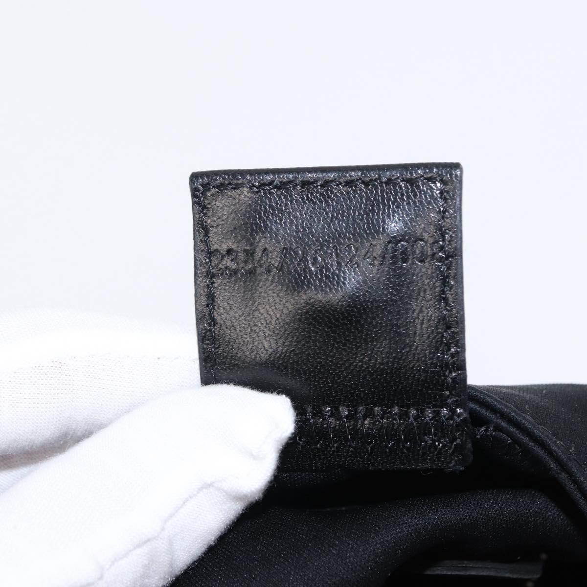 FENDI Mamma Baguette Shoulder Bag Nylon Black Silver Auth 155392