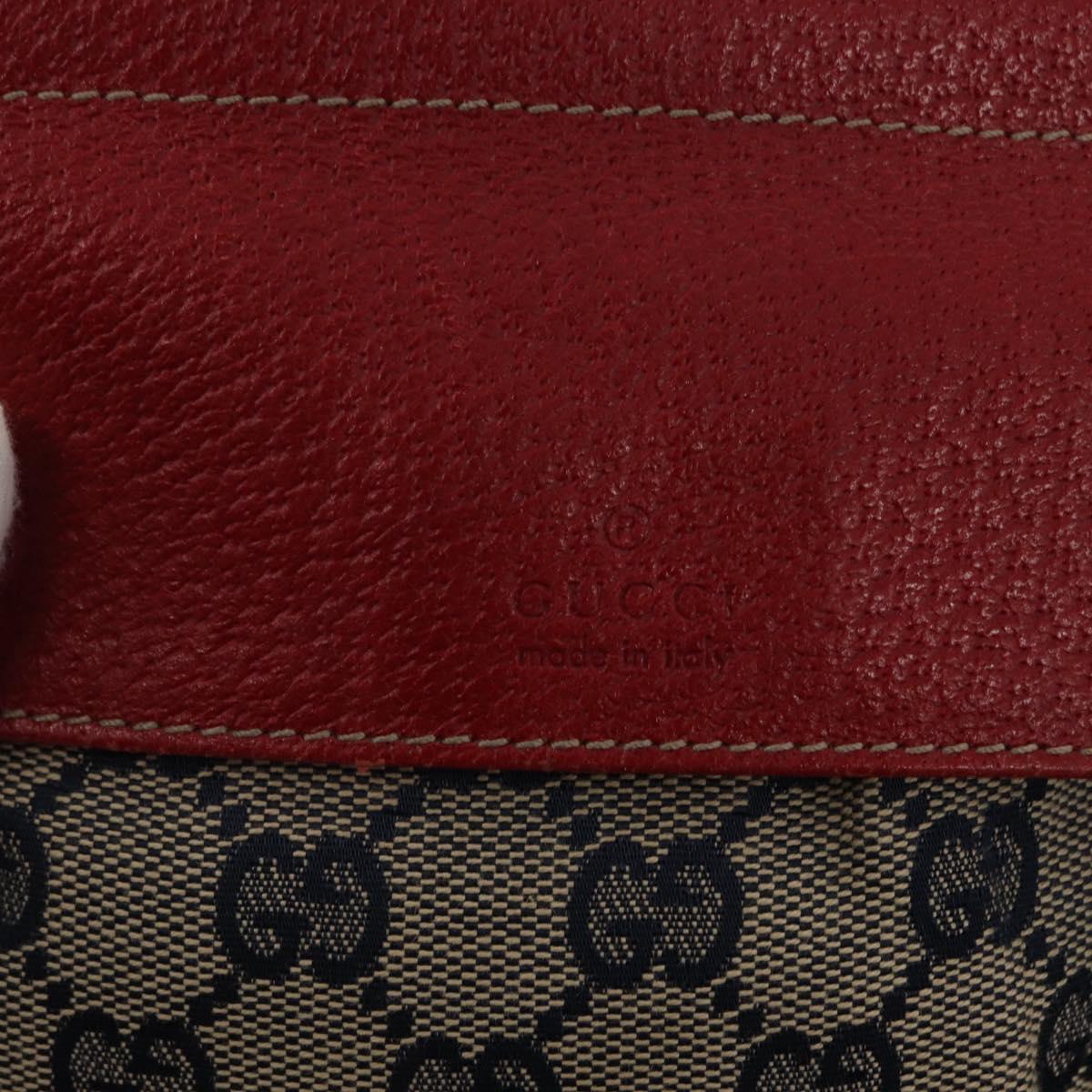 GUCCI GG Canvas Sherry Line Waist bag Red Navy 28566 Auth 155397