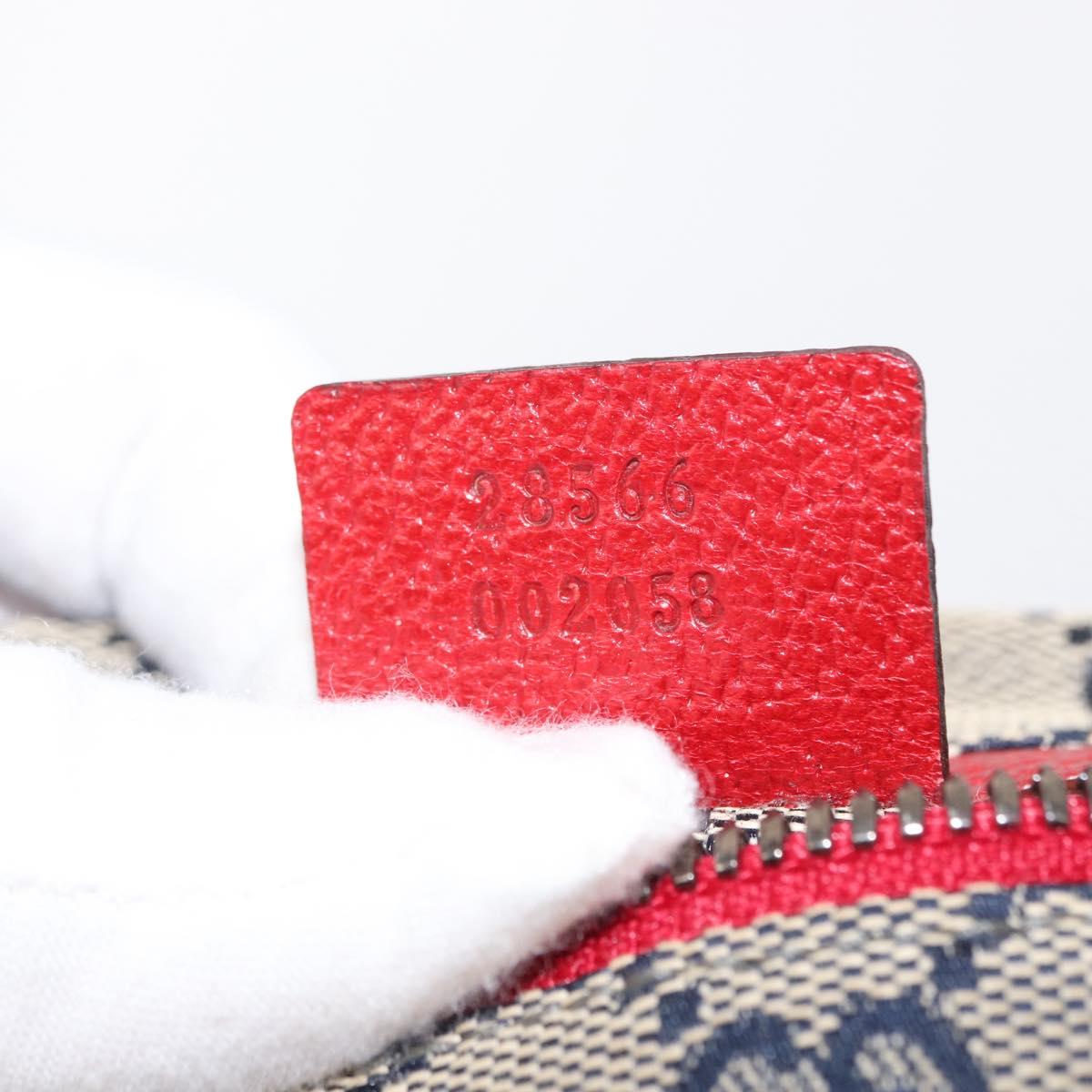 GUCCI GG Canvas Sherry Line Waist bag Red Navy 28566 Auth 155397