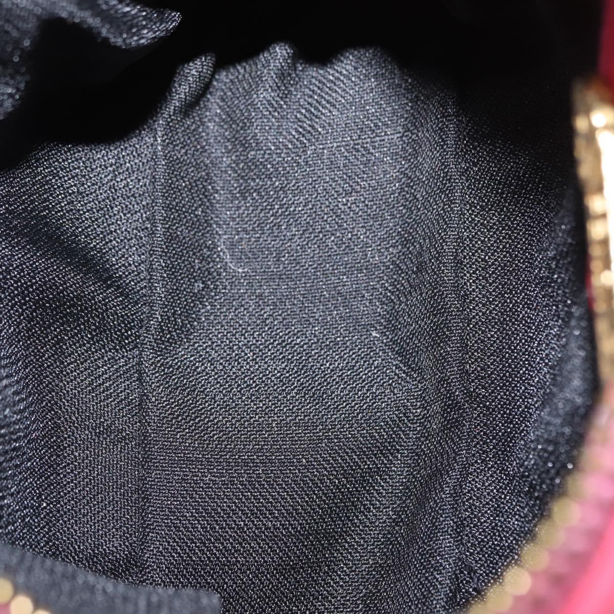 FENDI Shoulder Pouch Leather 2way Pink Gold Auth 155409