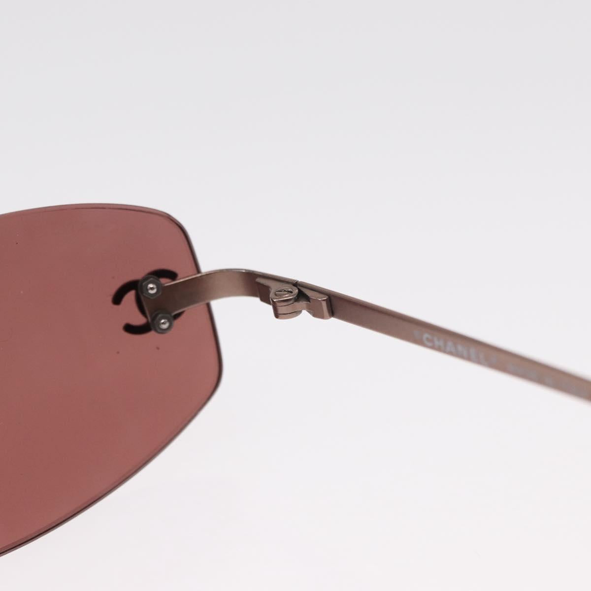 CHANEL Sunglasses Metal Brown 4002 CC Auth 155411A