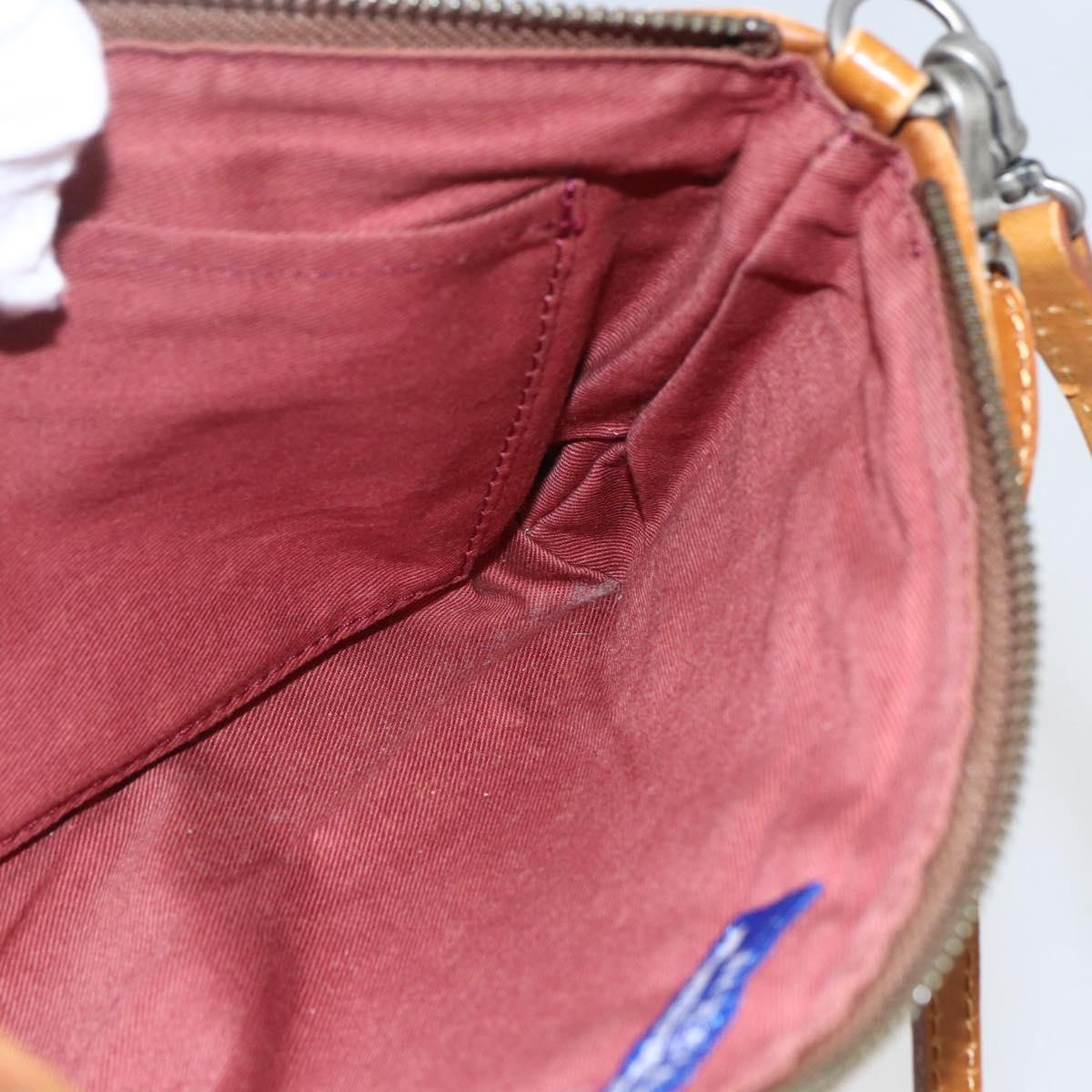 BURBERRY Nova Check Blue Label Shoulder Pouch Canvas 2way Beige Auth 155413