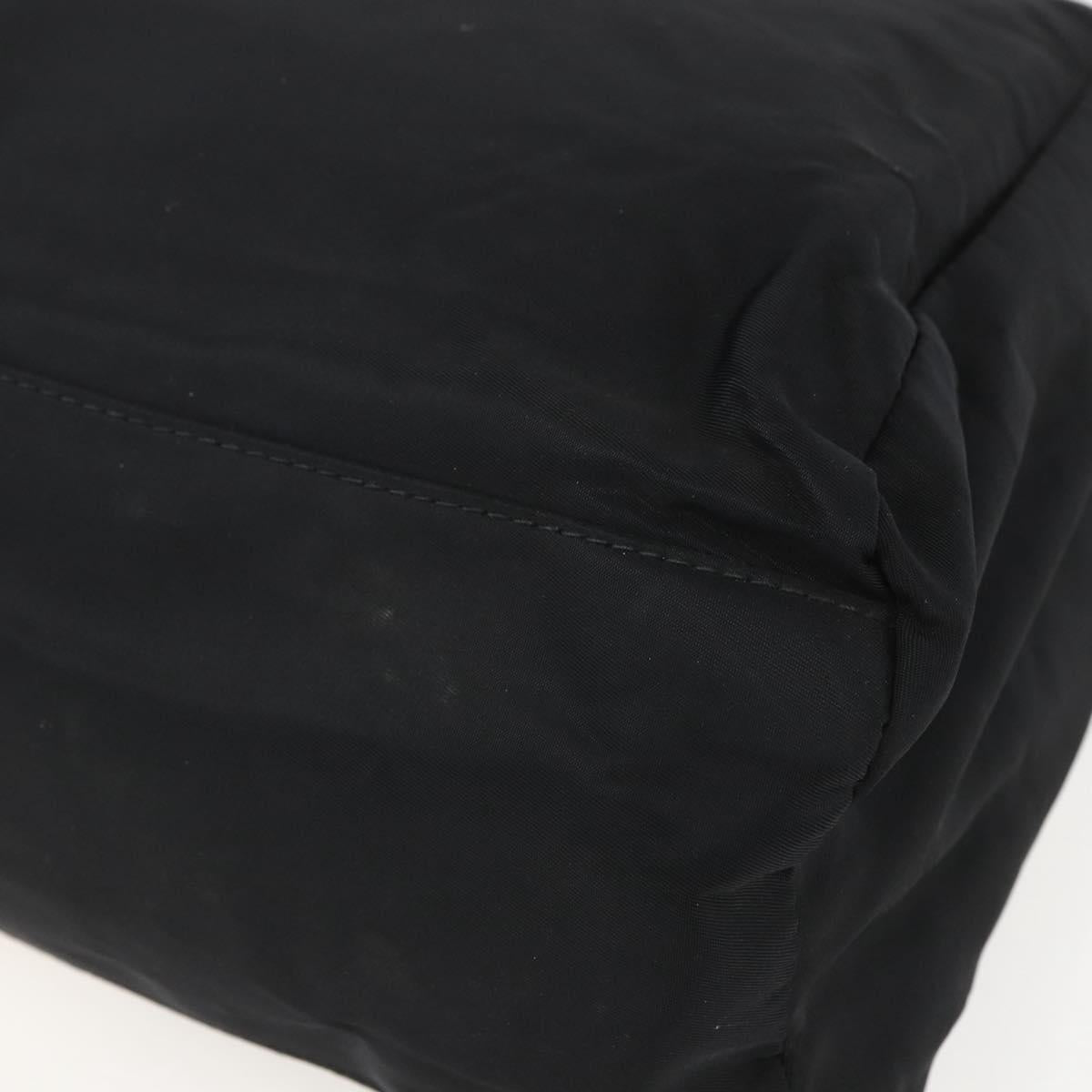 PRADA Hand Bag Nylon Black Silver Auth 155414