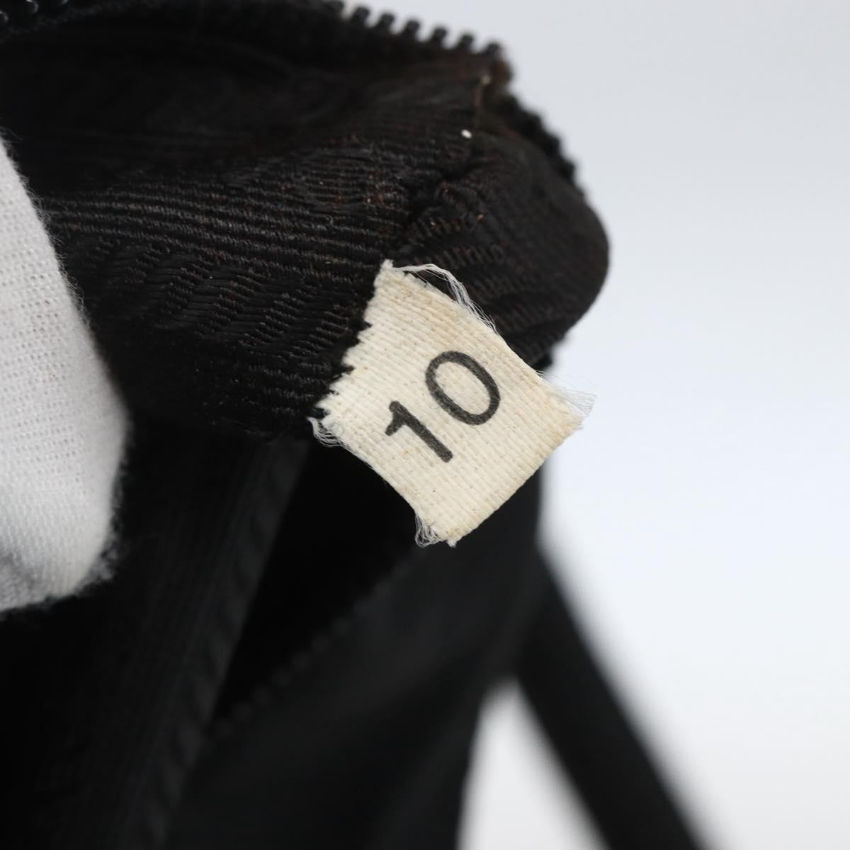 PRADA Hand Bag Nylon Black Silver Auth 155414