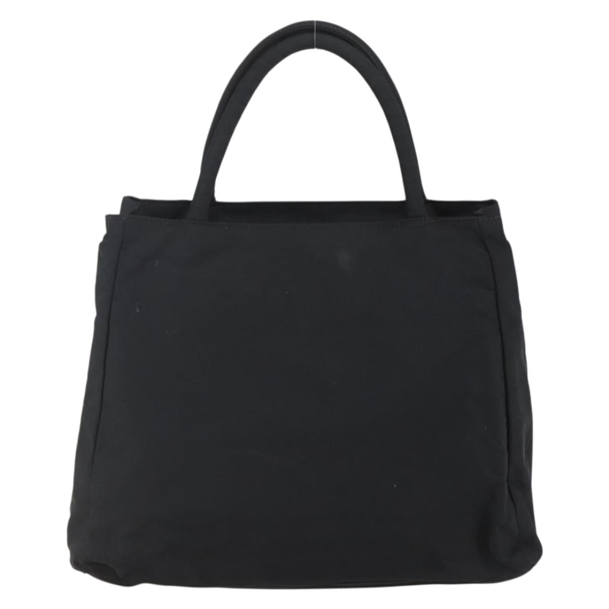 PRADA Hand Bag Nylon Black Silver Auth 155414