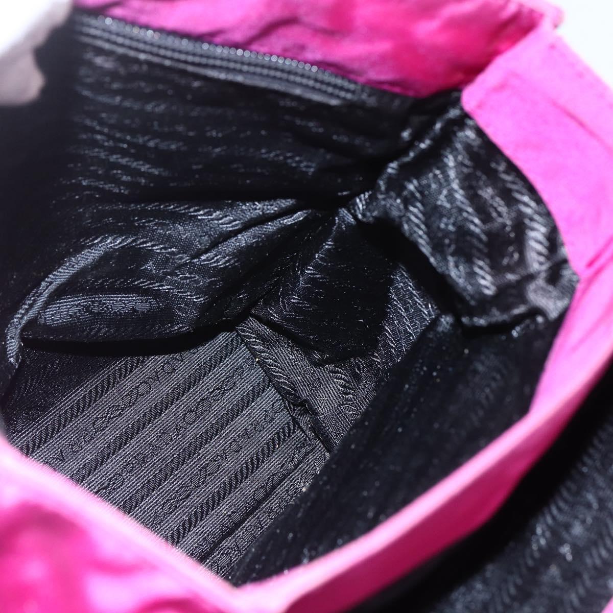 PRADA Hand Bag Nylon Metal Purple Gold Auth 155416