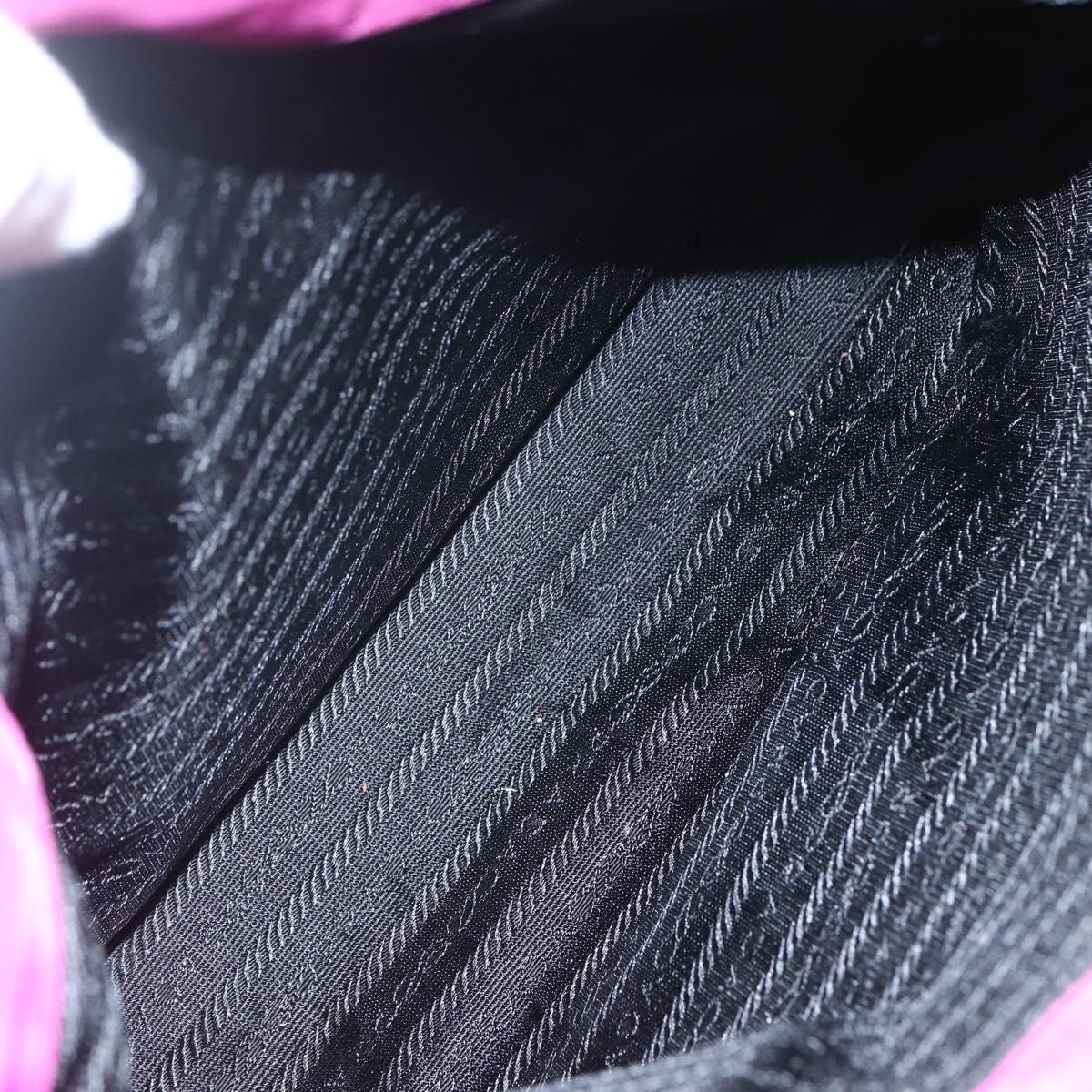 PRADA Hand Bag Nylon Metal Purple Gold Auth 155416