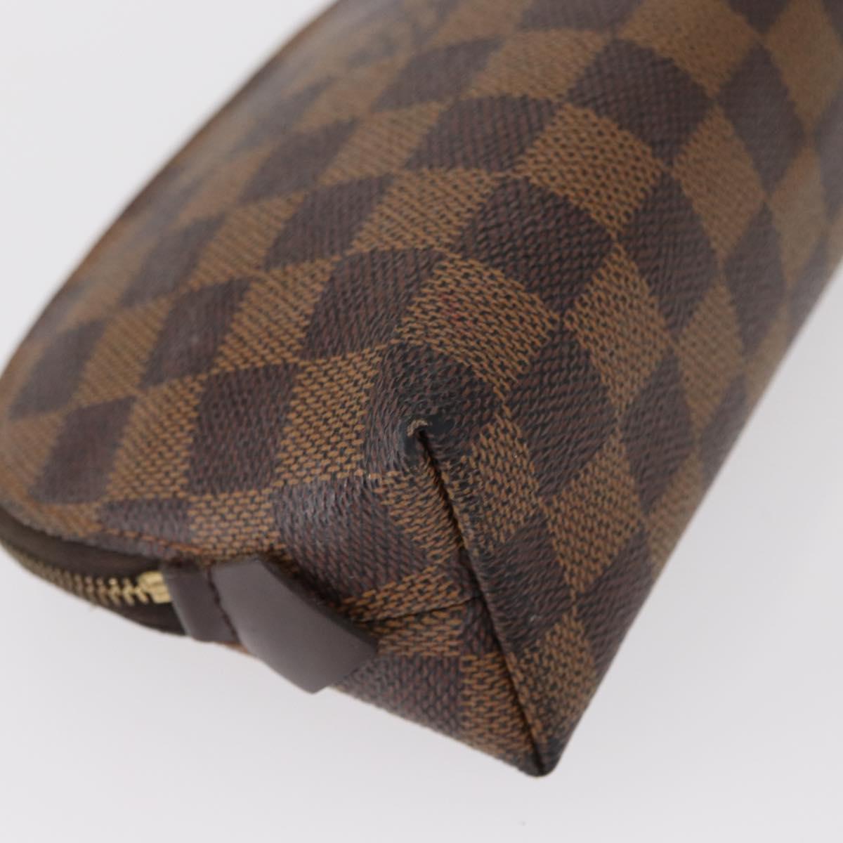 LOUIS VUITTON Damier Ebene Pochette Cosmetic PM Pouch N47516 LV Auth 155421