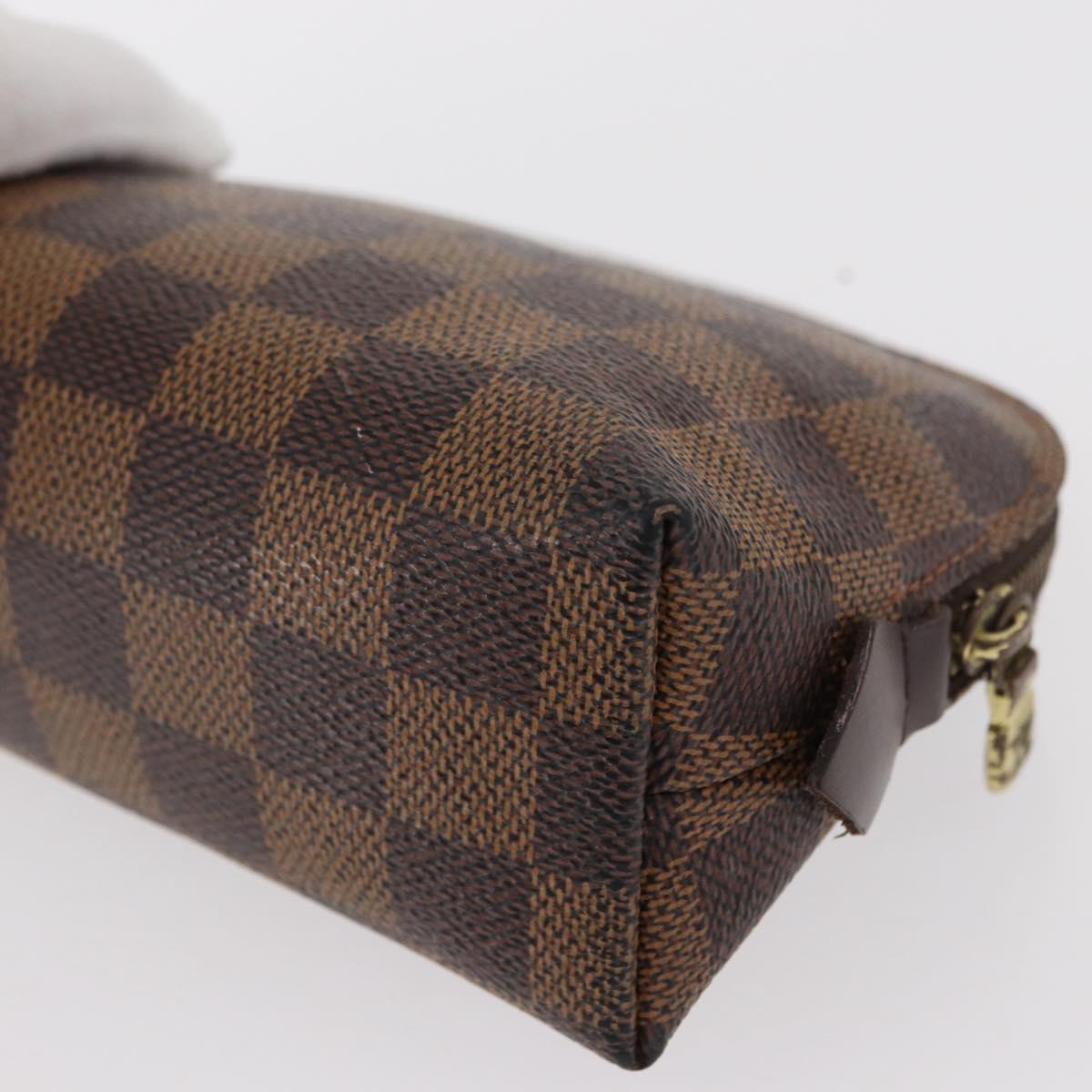 LOUIS VUITTON Damier Ebene Pochette Cosmetic PM Pouch N47516 LV Auth 155421