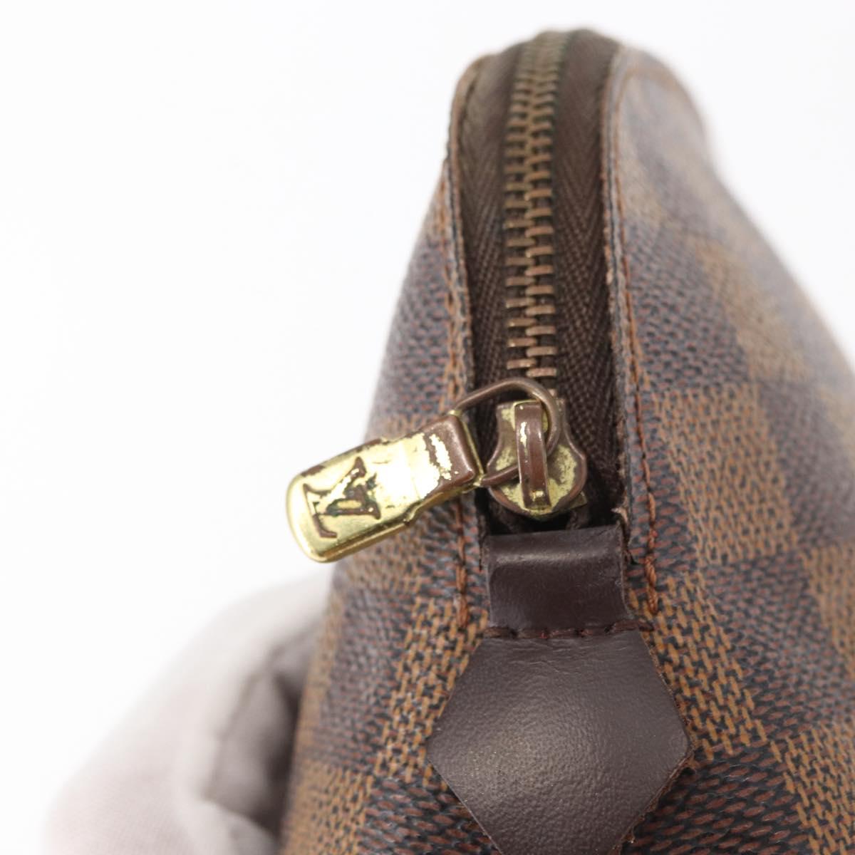 LOUIS VUITTON Damier Ebene Pochette Cosmetic PM Pouch N47516 LV Auth 155421