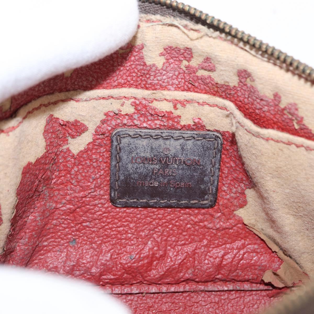 LOUIS VUITTON Damier Ebene Pochette Cosmetic PM Pouch N47516 LV Auth 155421