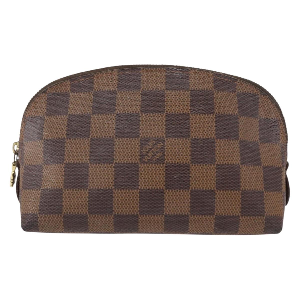 LOUIS VUITTON Damier Ebene Pochette Cosmetic PM Pouch N47516 LV Auth 155421