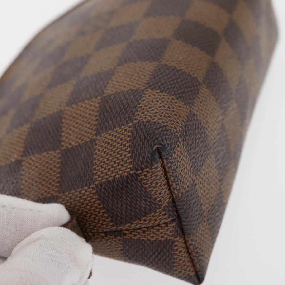 LOUIS VUITTON Damier Ebene Pochette Cosmetic PM Pouch N47516 LV Auth 155421