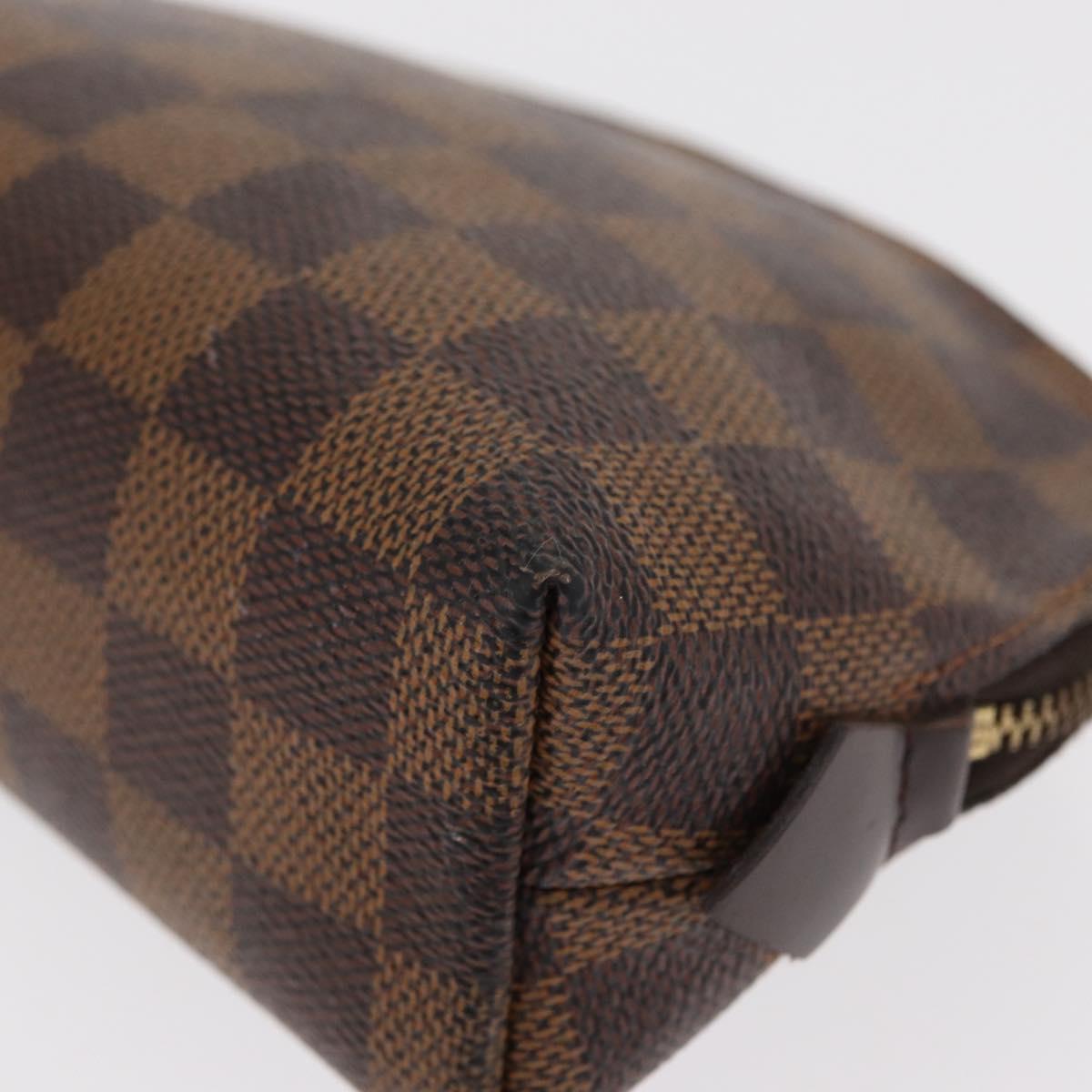 LOUIS VUITTON Damier Ebene Pochette Cosmetic PM Pouch N47516 LV Auth 155421