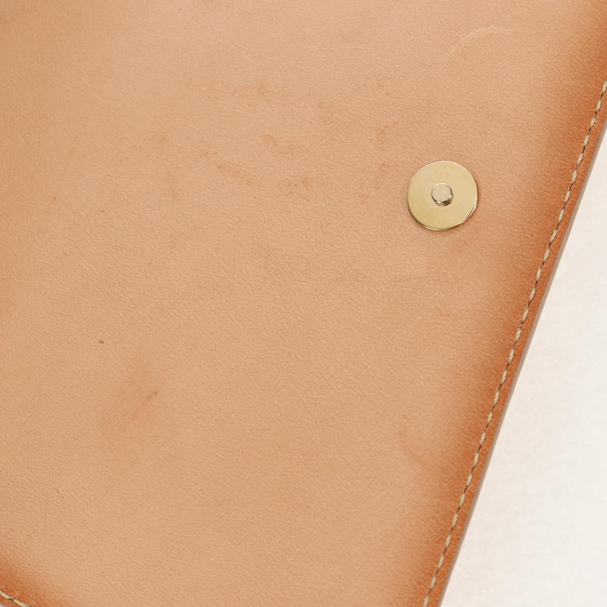 CELINE C Macadam Canvas Accessory Pouch Beige Gold Auth 155457V