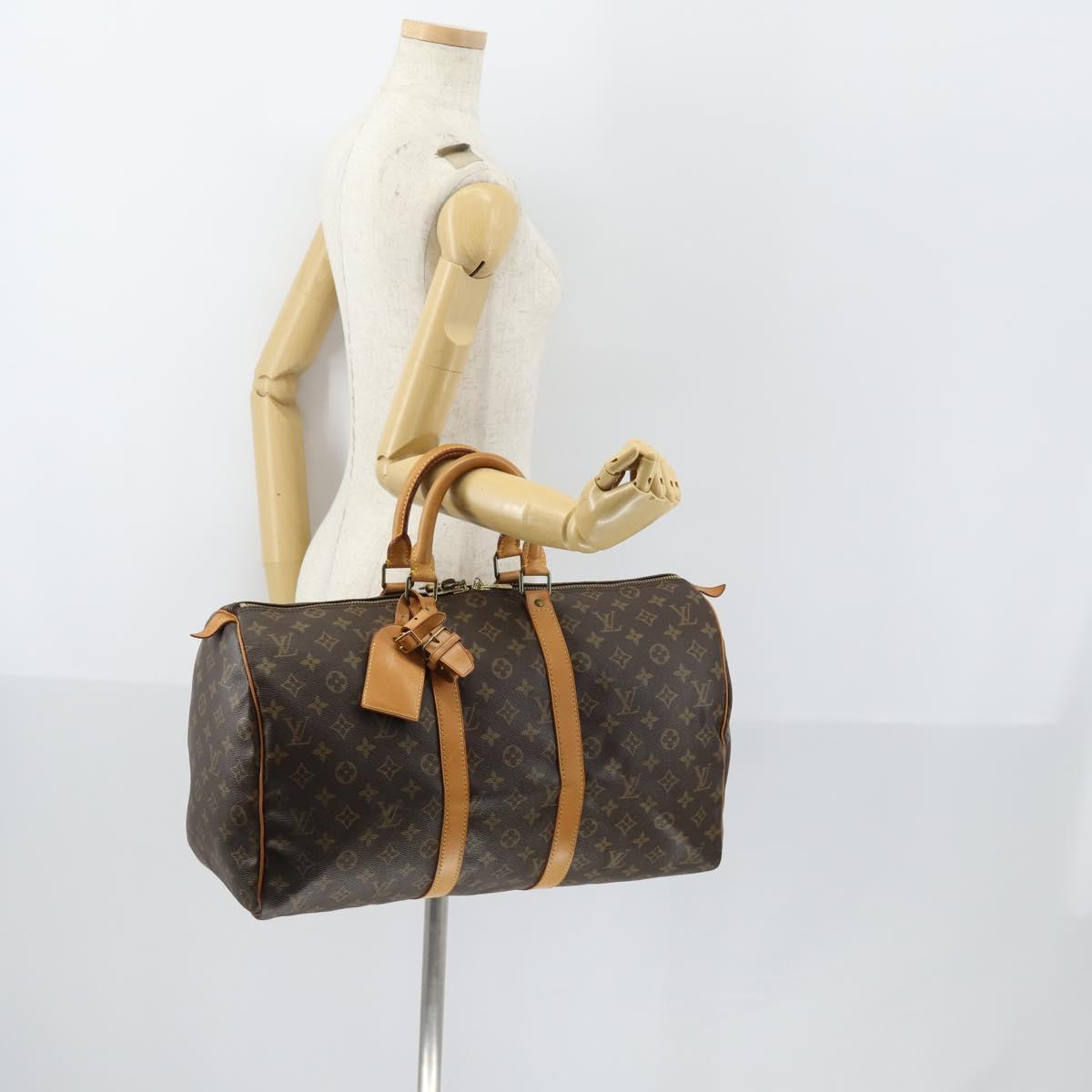LOUIS VUITTON Monogram Keepall 45 Boston Bag M41428 LV Auth 155458V