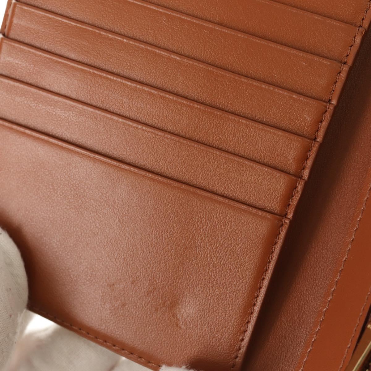 CELINE Triomphe Compact Wallet PVC White Gold Auth 155467M