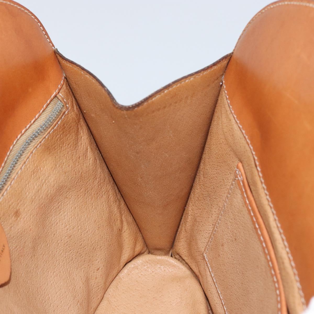 CELINE Macadam Canvas Shoulder Bag PVC Leather Brown Gold Auth 155469