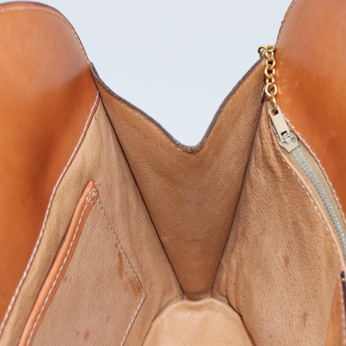 CELINE Macadam Canvas Shoulder Bag PVC Leather Brown Gold Auth 155469