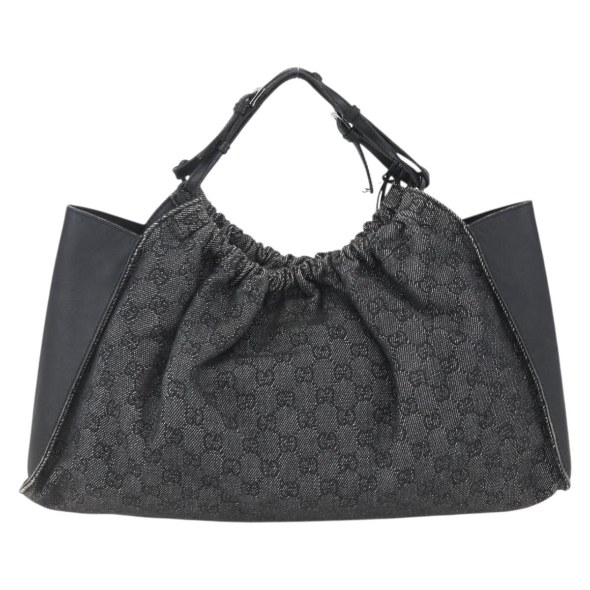 GUCCI GG Canvas Hand Bag Black 76554 Auth 155472