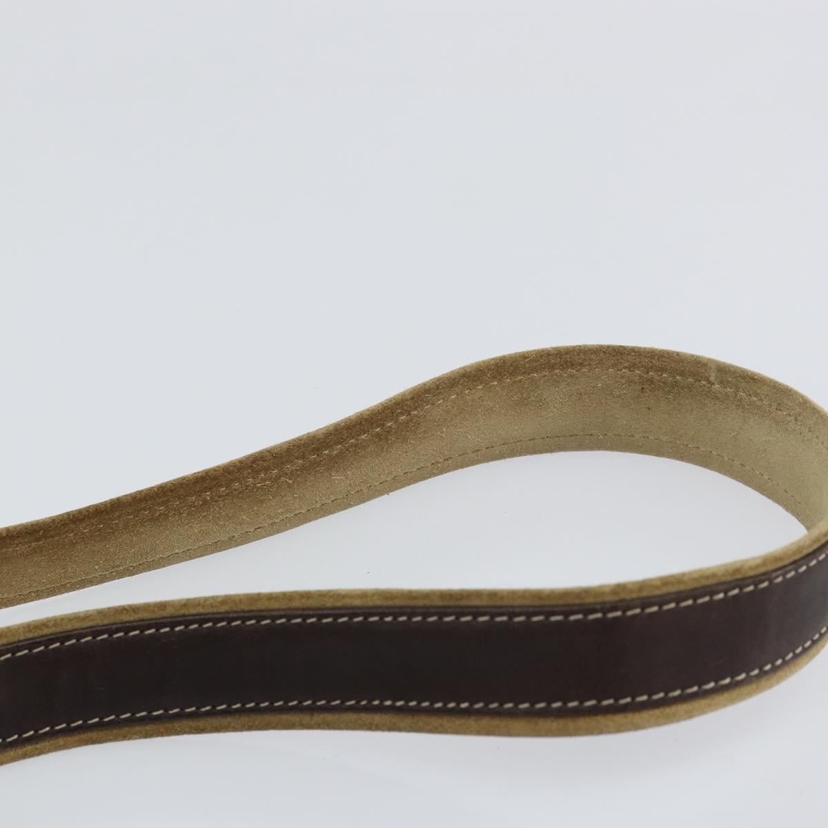 LOEWE Anagram Shoulder Bag Suede Beige Gold Auth 155473