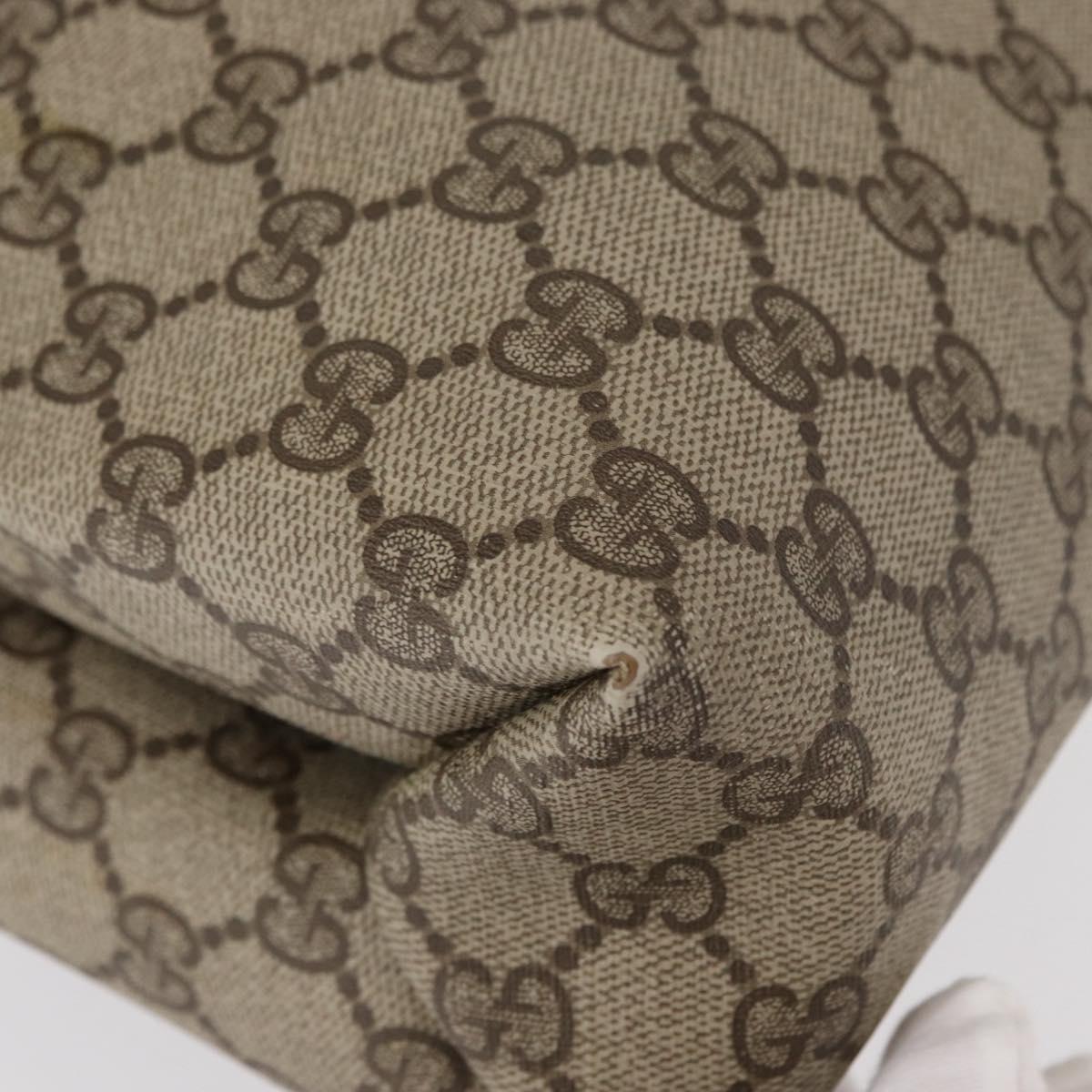 GUCCI GG Supreme Tote Bag PVC Beige Gold 39 02 061 Auth 155474
