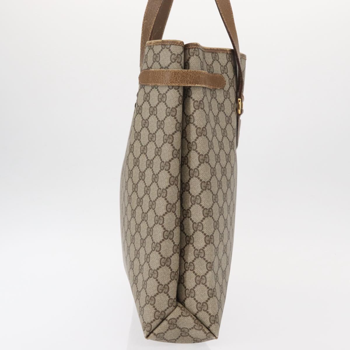 GUCCI GG Supreme Tote Bag PVC Beige Gold 39 02 061 Auth 155474
