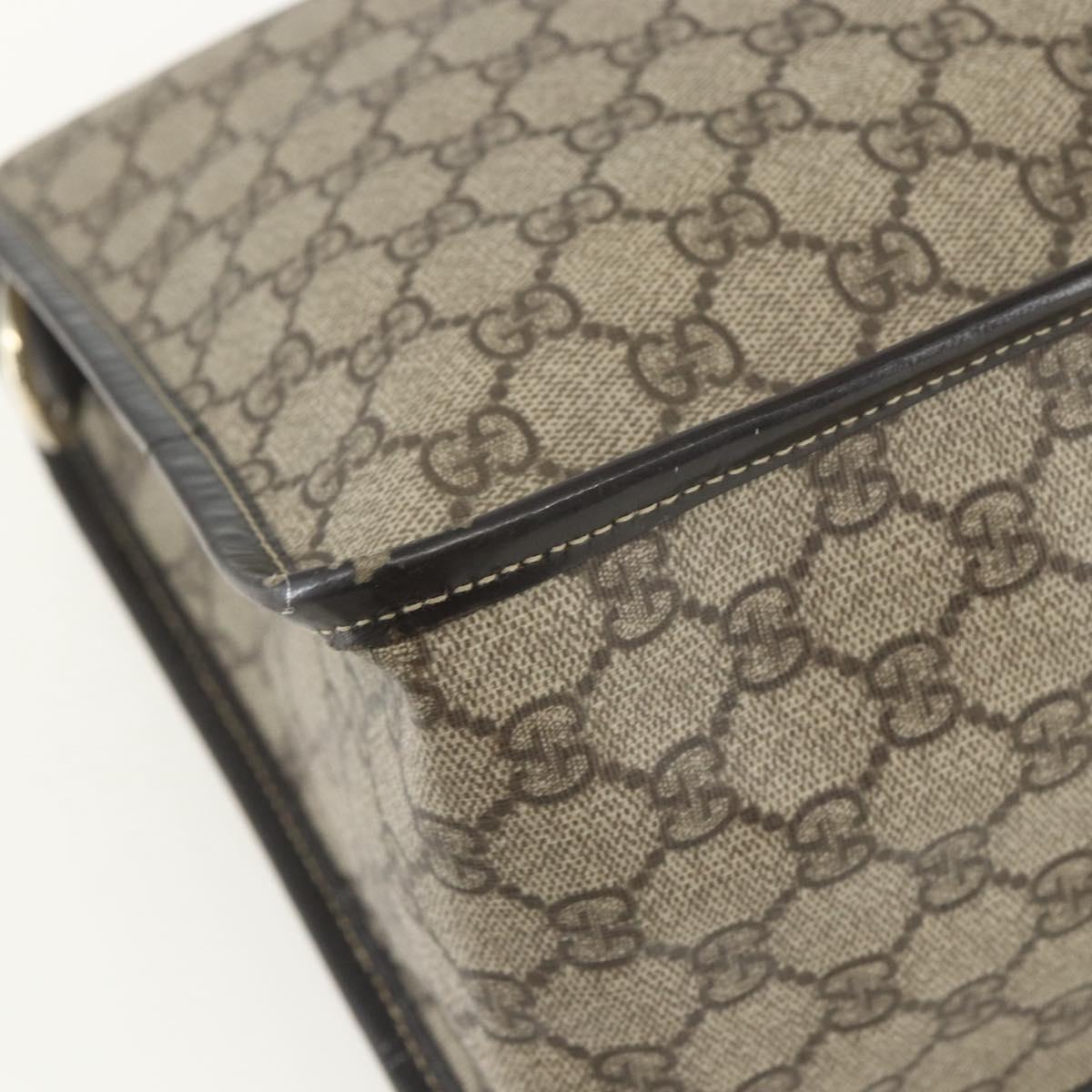 GUCCI GG Supreme Hand Bag PVC Beige Gold 190259 Auth 155475