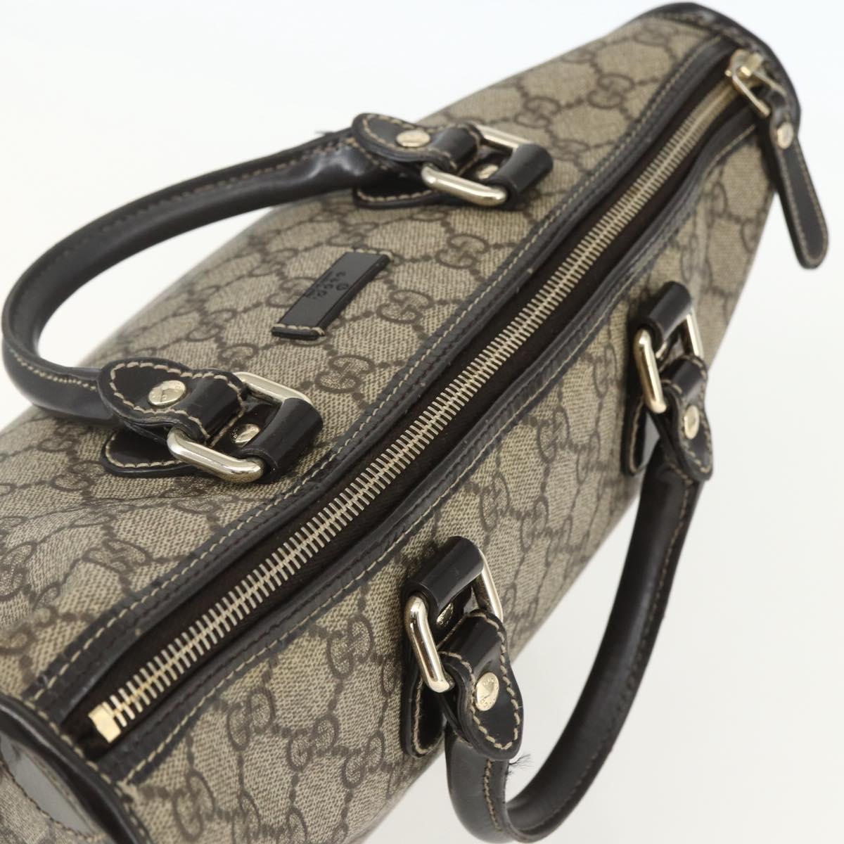 GUCCI GG Supreme Hand Bag PVC Beige Gold 190259 Auth 155475