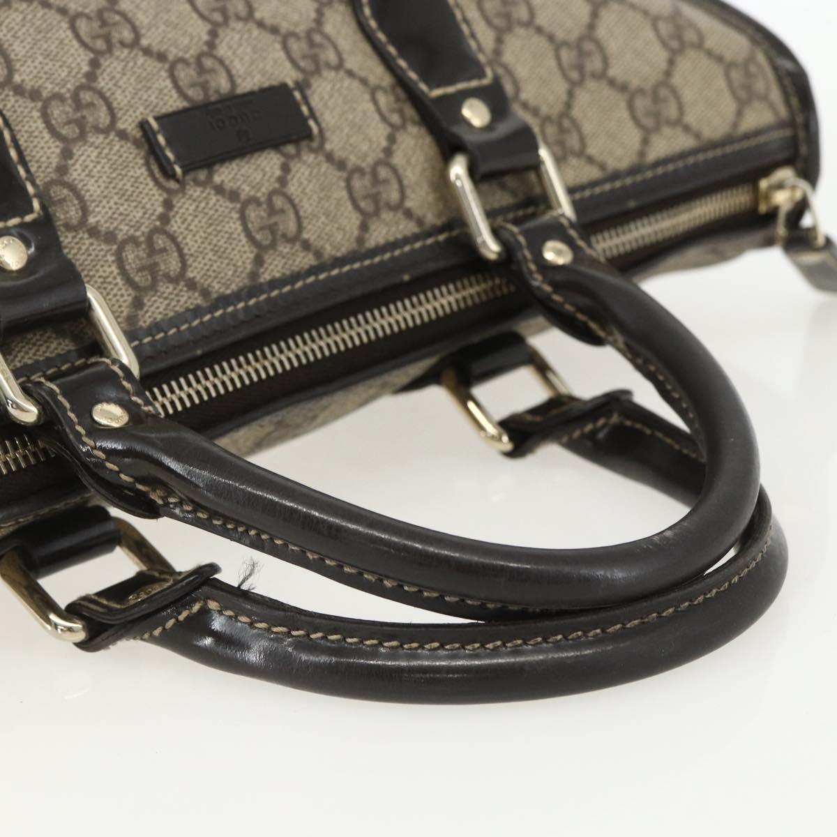 GUCCI GG Supreme Hand Bag PVC Beige Gold 190259 Auth 155475